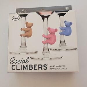 Genuine Fred Social Climbers Wine Markers Drink Markers Koalas NEW In BOX